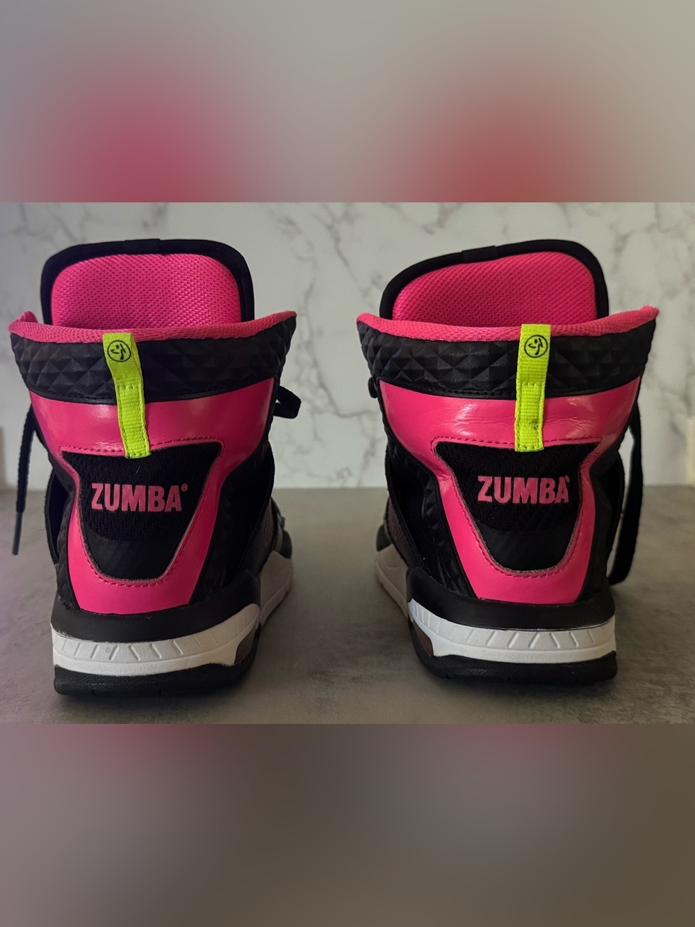 *Limited Edition* Zumba Fitness Black and Hot Pink High-Top Sneakers - Picture 3 of 5